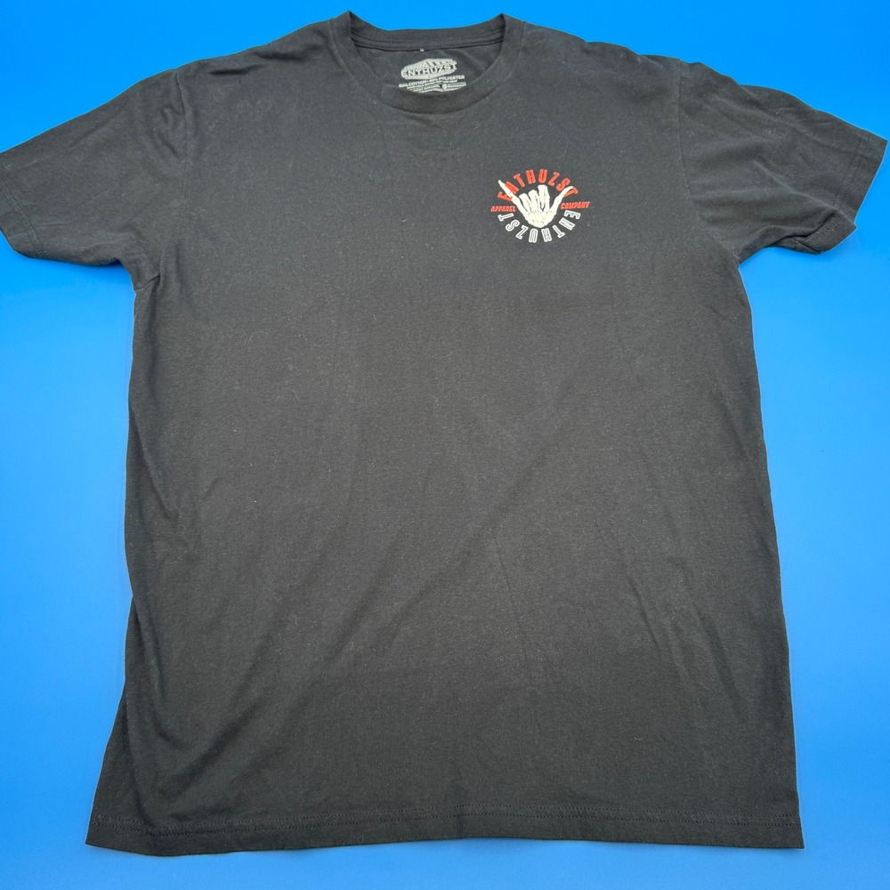 Enthuzst Apparel Company Mens Graphic‎ T Shirt Black Size L Skeleton Hand Y2K - Picture 2 of 5